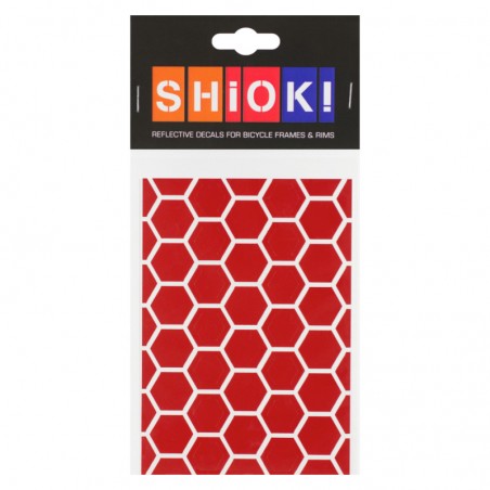 SHIOK! Réflecteur auto-collant Honeycomb rouge