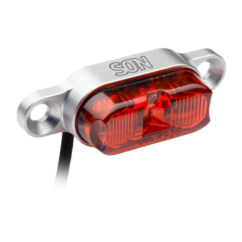 SON Feu arrière LED pour porte-bagages argent/rouge