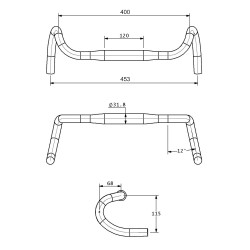 Teravail Radia 12 SE Gravel Lenker 31.8  40cm Abmessungen